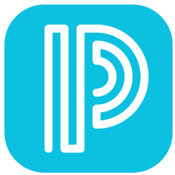 Letter P; light blue logo for PowerSchool